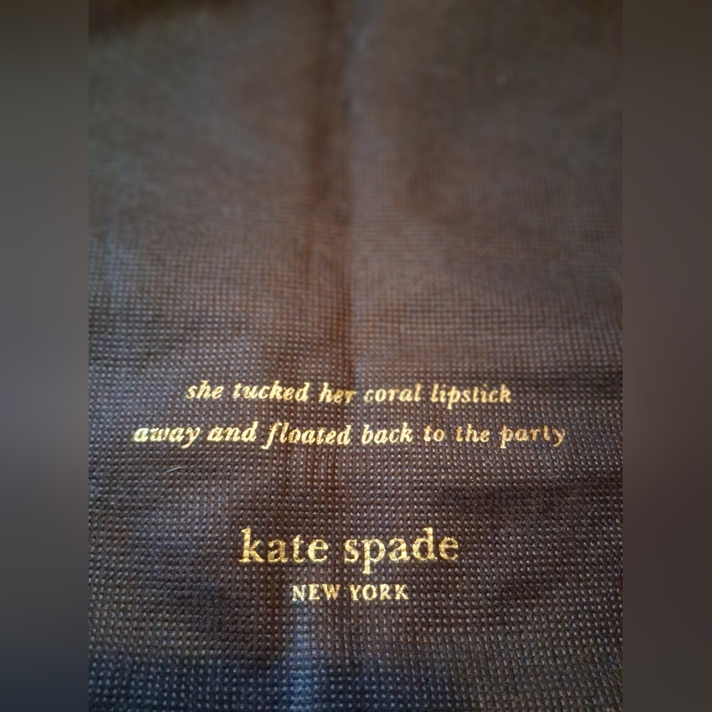 Kate Spade Black Fabric with Gold Text